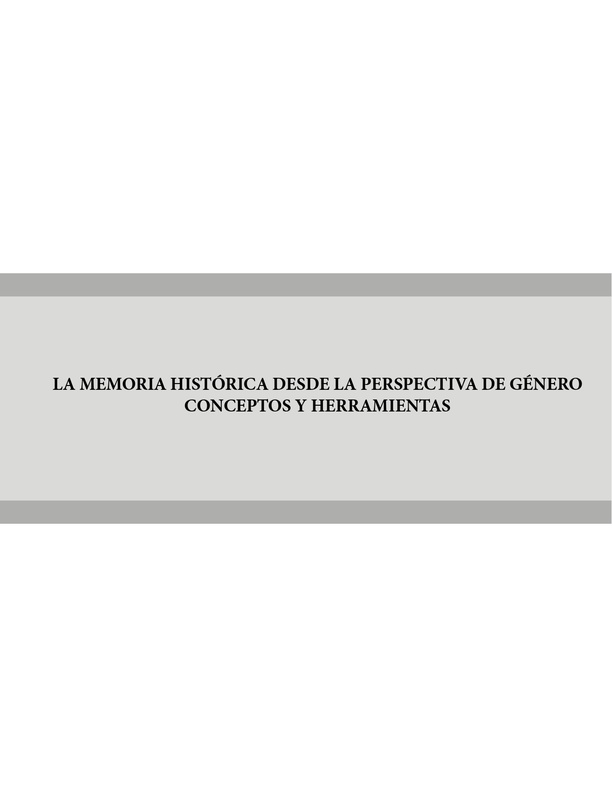 La memoria histórica desde la perspectiva de género. Conceptos y herramientas