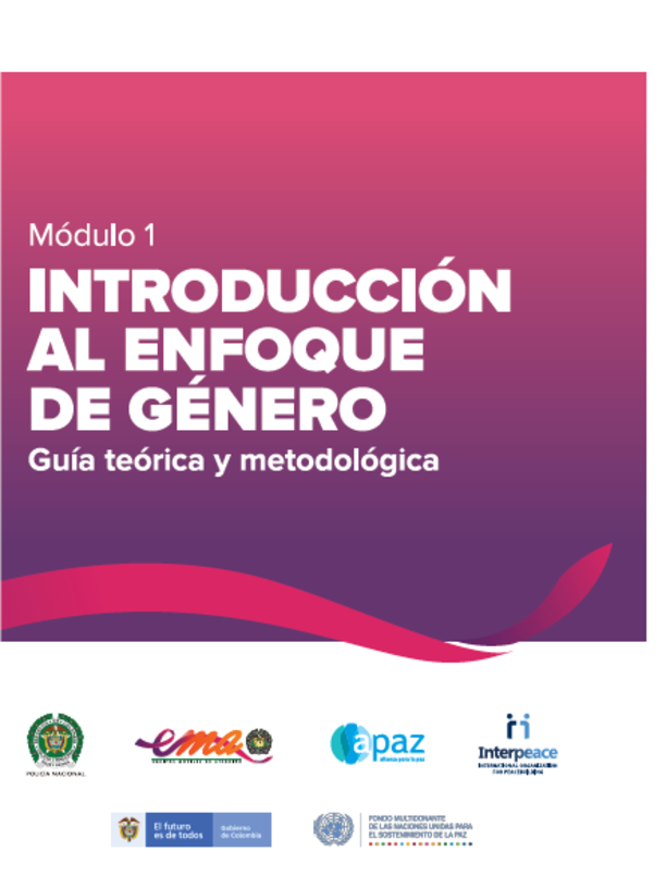 INTRODUCCIÓN AL ENFOQUE DE GÉNERO. Guía Teórica y Metodológica